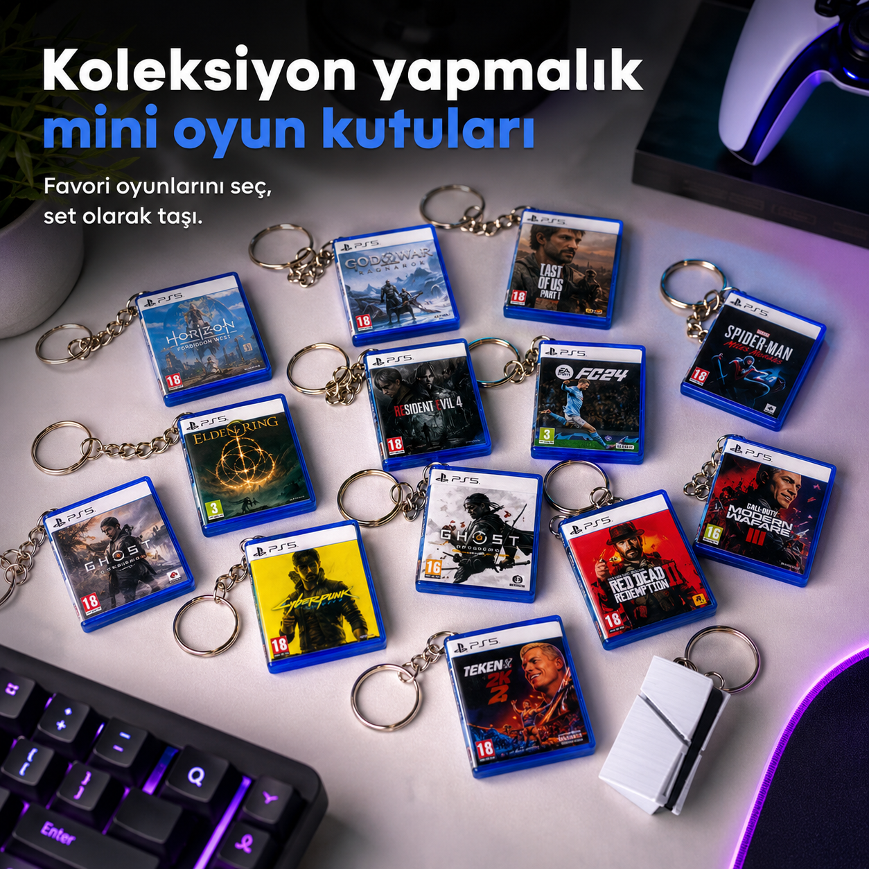 Game2Pocket™ Kişiye Özel Mini Oyun Kutusu Anahtarlık