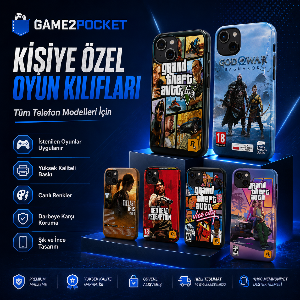 Game2Pocket™ Kişiye Özel Telefon Kılıfı