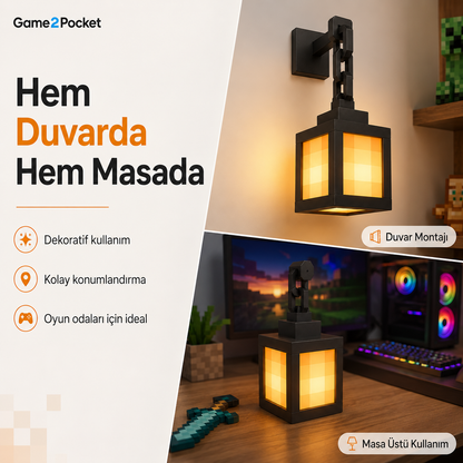 Game2Pocket™ Minecraft Duvar Lambası